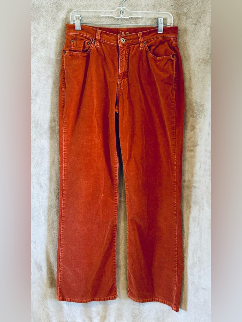 Jag Jeans Corduroy Pants Women’s Size 8 Orange Straight Leg Mid Rise